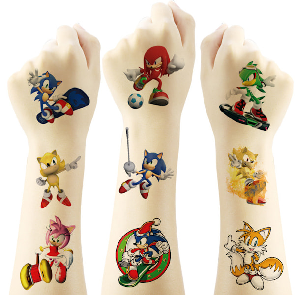 Sonic-tatuoinnit lapsille, 20 arkia suuria lasten väliaikaisia tatuointitarroja