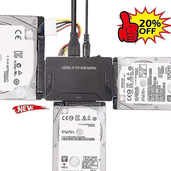 Zilkee Ultra Recovery Converter USB3.0 till SATA/IDE Hårddisk Kabel Disk Adapter EU-kontakt - Perfekt