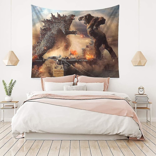 Godzilla Tapestry Väggtapet Godzilla Vs Kong Of The Monsters Affisch Temafesttillbehör