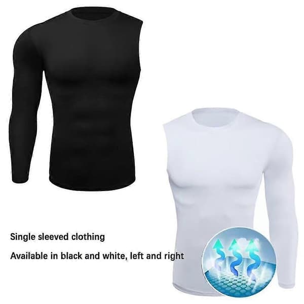 Men's Compression Undershirt, One Sleeve, Athletic, Sport, Tight Left-black 55-65kg