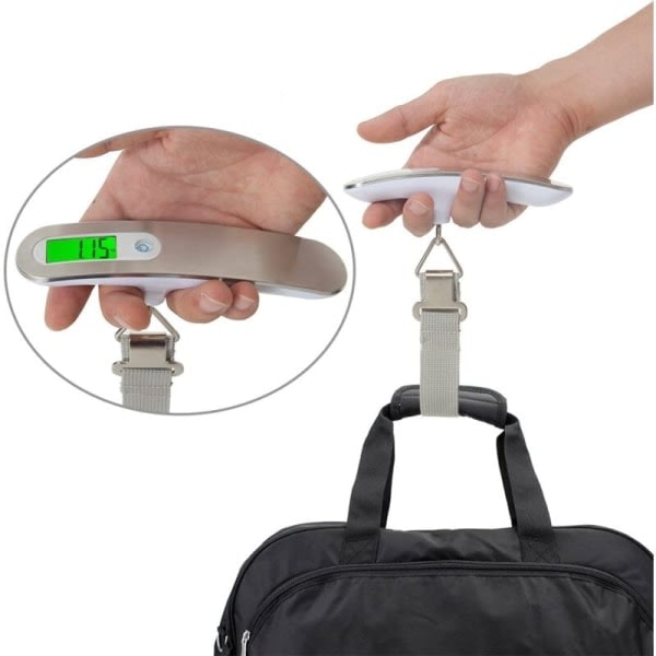 Bagagevåg Elektronisk Resväska Bärbar Våg Max 50 kg/110 lb (lb, g, oz, kg) Tareringsfunktion Låsning Vikt Batteri Ingår för Resor/Post/Shopping