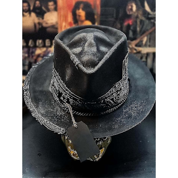 2023 Cowboyhat til mænd, punkstil, western cowboyhat, kraniehat, hurtig