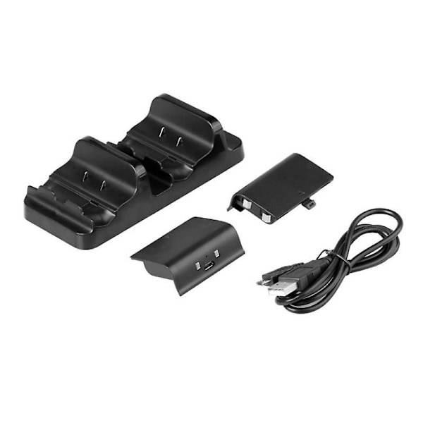Dobbel Ladestasjon Kontrollerlader + 2 stk. Oppladbare Batterier for XBOX ONE Oppladbart Batteri Beste Dobbel Ladestasjon
