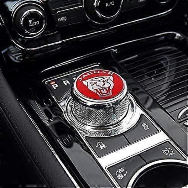 Emaljerad Jaguar Röd för Jaguar Tuning Växelspaksknopp Trim Dekal XF XE XJL F-PACE Center Växelspaksskydd Glitter