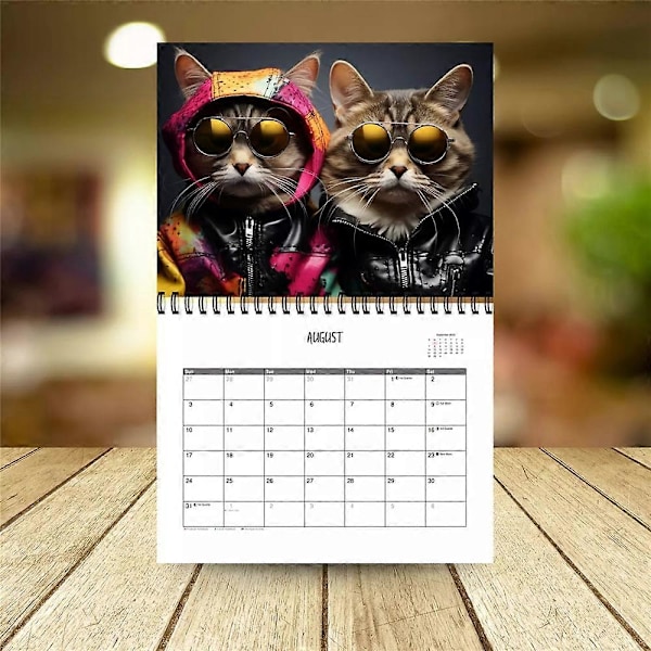 Snygg katt väggkalender 2025 Hängande kalender Heminredning Rolig katt 12 månaders planeringskalender Present till kattälskare