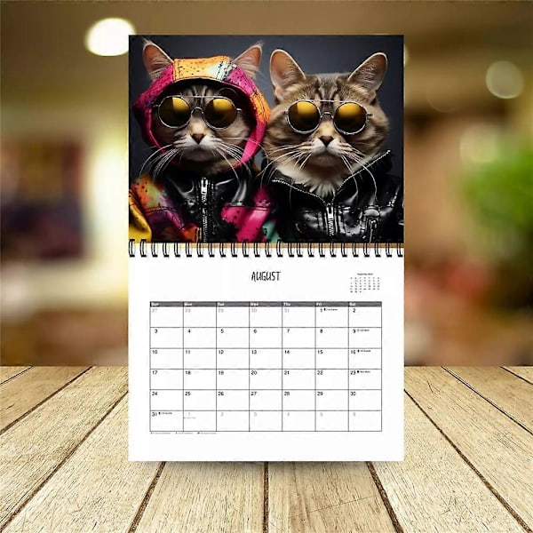 Stilren Katt Väggkalender 2025 Hängande Kalender Heminredning Rolig Katt 12 Månaders Planeringskalender Gåva Till Kattälskare{EE}