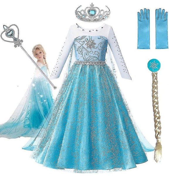 Elsa kjoler til piger Cosplay kostumer 8T