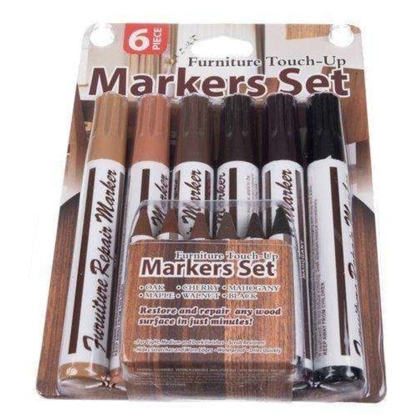 Reparationspenna för möbler och paneler - 12-pack flerfärgad med vässare