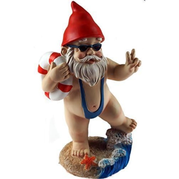 Blue whale gifts 15 cm Funny Santa garden decoration - Mankini/Lifebuoy design