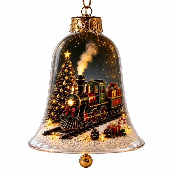 Julklocka kristallkula prydnad akryl lysande transparent julgransdekoration GJ923-01 Light-up model