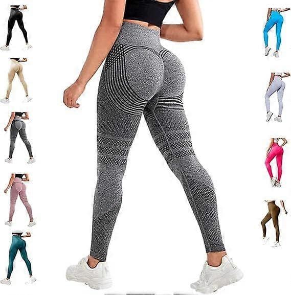 3D Cellulit Leggings Hög Midja Butt Lifting Tummy Control Träning Blå Grå XXL XXL XXL Blue Grey