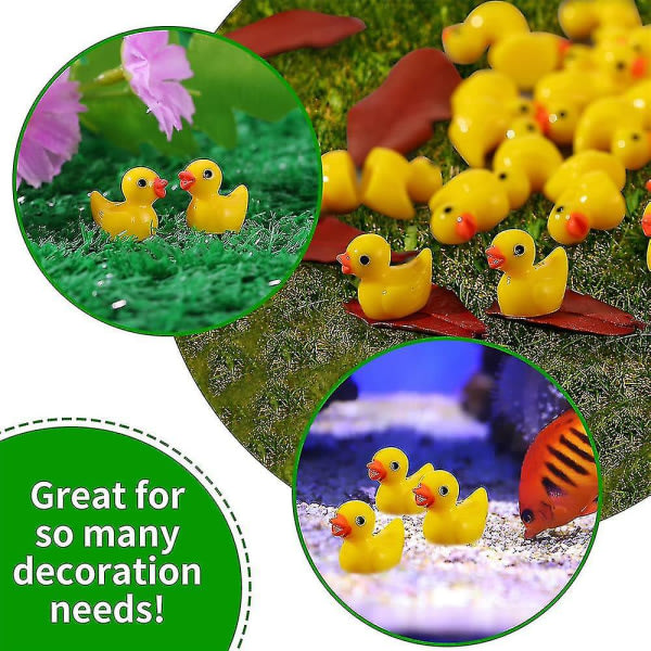 Mini Yellow Ducks Ducklings Tiny Duckies Garden Landscape Aquarium Dollhouse Potted Plants Decoration