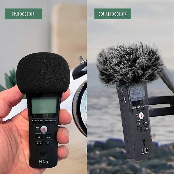 2 stk. Mikrofonvindskjerm, Vindskjerm Muff Vindskjerm + Skum Mikrofonvindskjerm for Zoom H1 H1N Mic