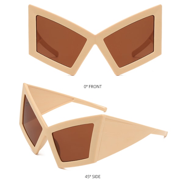 Oversized aviator solbriller til kvinder og mænd, futuristiske motorcykel solbriller{ee} khaki