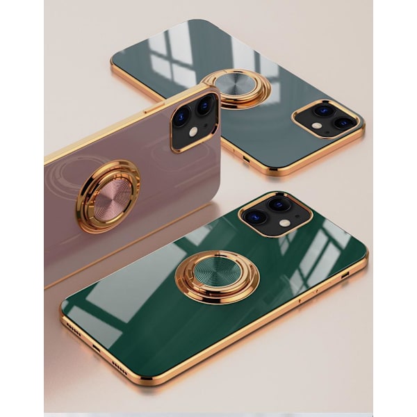 Lyxigt stilfullt skal iPhone 12 Pro Max med ringstativfunktion Guld Ljusblå[ee] LightBlue one size
