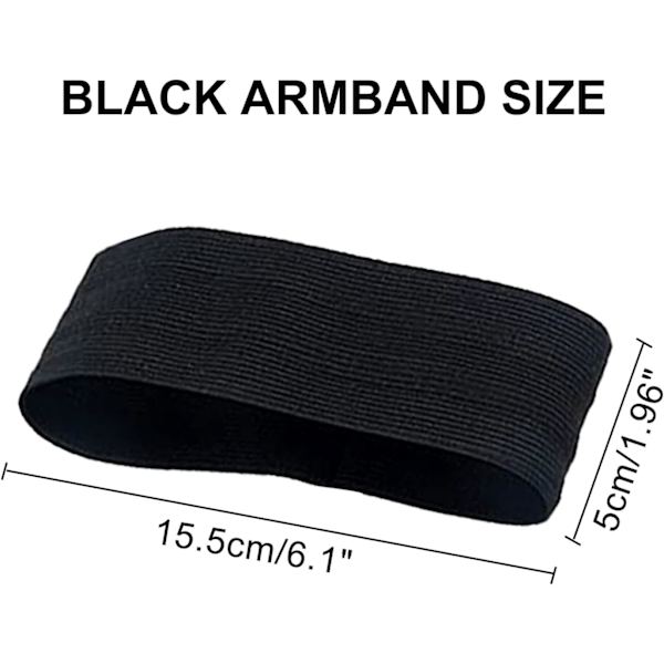 10 stk sorte armbind fodbold, elastiske sorte armbind sørgebind, sorte armbind til fodbold, løb, respekt, begravelse