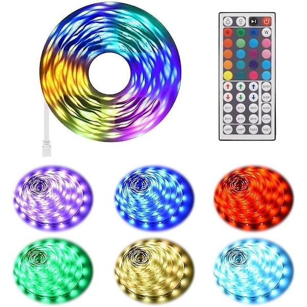 LED Ljusslinga 15m 50ft 65.6ft RGB Färgskiftande IR44 Fjärrkontroll