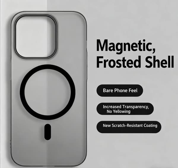 Tech Protect iPhone 17 -kotelo MagSafe MagSlimillä (läpikuultava musta)