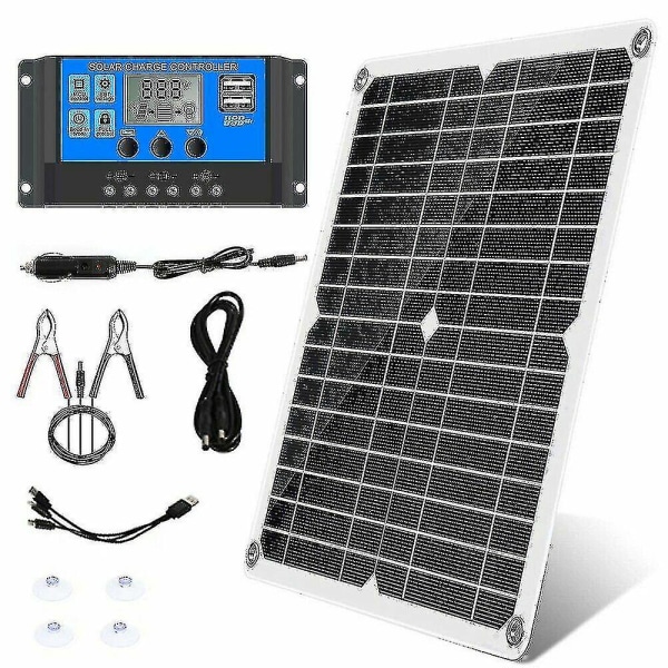 300w 12v/24v solar panel set kit battery clamp charger + 40a regulator for car RV caravan