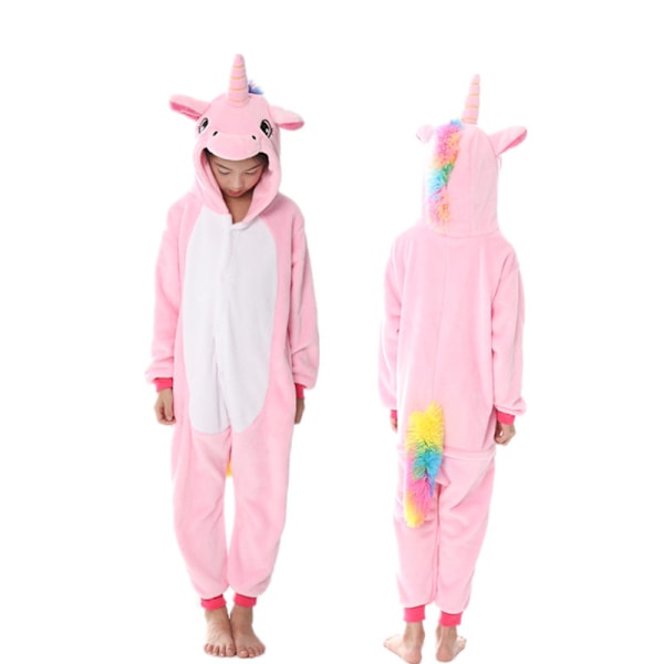 Fleece børnetøj tiger onesie pyjamas jul halloween dyr cosplay pyjamas kostume Pink Tianma farve hår 120 yards