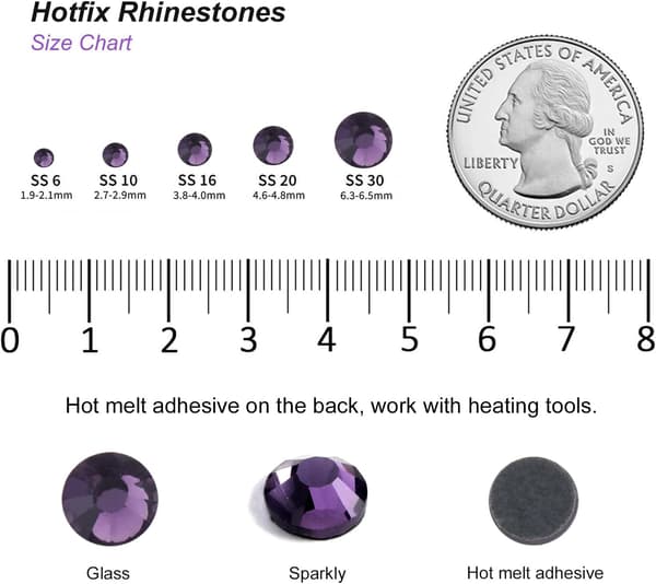 6000 st Violet Hotfix Strassstenar, SS10, 2,7-2,9 mm för Hantverk & Kläder Violet Violet SS10