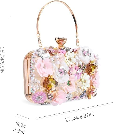 Elegant Dame Skuldertaske Aften Clutch Taske Guld Farve Mode Tilbehør