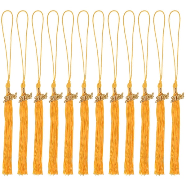 12 stk. dimissionskvaster akademiske dimissionshuekvaster dimissionshat dekorationer DIY kvaster 40X3,5cm 40X3.5cm Golden