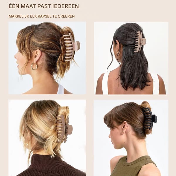 12 Hårklemmer Sæt Blomster Hårnåle Firkantede Matte Hårklemmer til Tykt Hår Beige Brun Sort