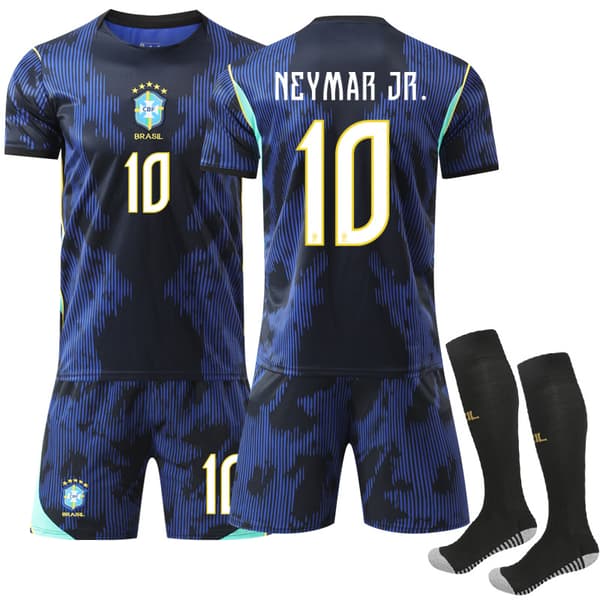 Landslagsdrakt for herrer 2627 bortedrakt med Neymar og Vinicius nummer 10 og 7 Size 7 with socks #18