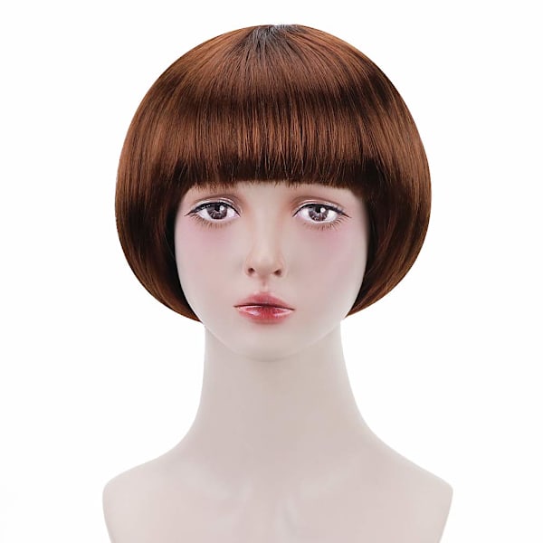 Brun Kort Bob Cosplay Flapper Parykk - Syntetisk Kostyme Dame Naturlig Look Halloween Fest Jule Pannelugg Parykker