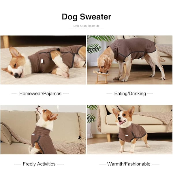 Hundegenser Varm Pullover Vest For Hunder Kaldt Værs Klær Hund Vintergenser Jakker For Hunder（XXL，Kaffe Farge）