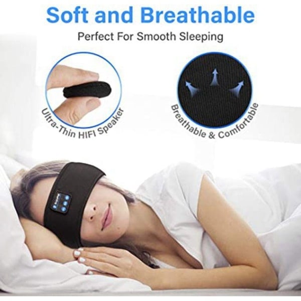 Trådløse hodetelefoner bluetooth 5.0 sovehodetelefoner sportshodetelefoner sovehodetelefoner sports pannebånd øyemaske hodetelefoner oss 1. blue