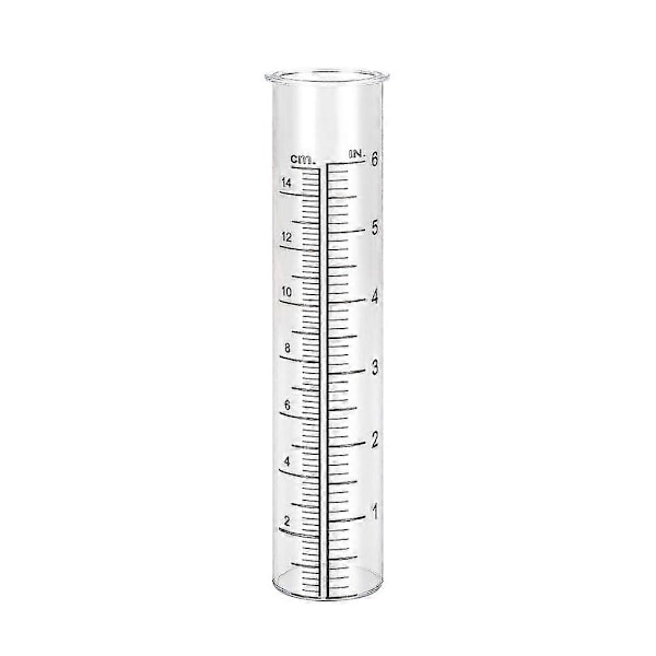 High Performance Rain Gauge Replacement Tube Glass Water Measuring Tool Suitable for Garden and Outdoor Use 6 inches
