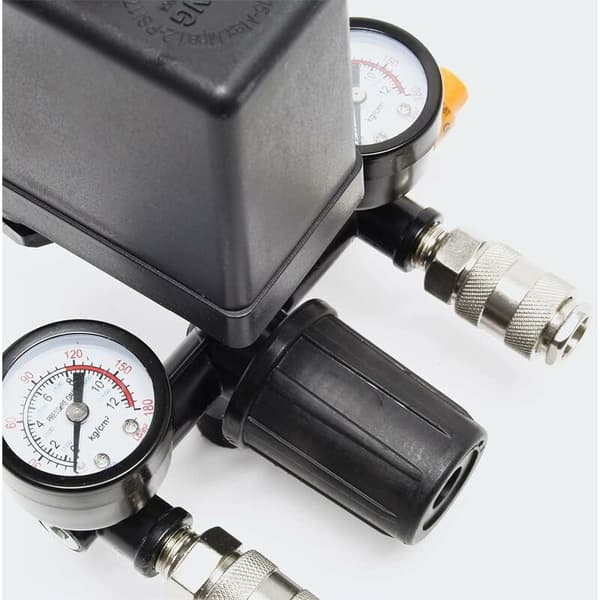 Trykkregulator med trykkbryter for kompressor Trykkbryter med 2 displayer