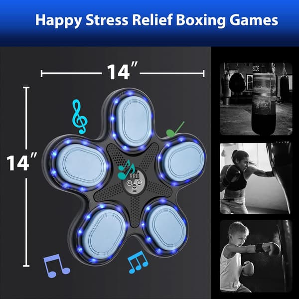 Boxningssäck med Bluetooth-högtalare, musiktimer, sandsäck, väggmontering, träning för vuxna och barn