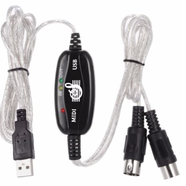 USB IN-OUT MIDI-kaapelisovitin PC:stä musiikkinäppäimistöadapteriin Co Musta Yksi koko