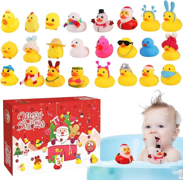 Julekalender Nedtelling 24 Dager Med Badeender Julebadeleke Adventskalender For Barn Festlige Festgaver