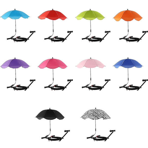 Bærbar strandparasol med UV-beskyttelse og universal klemme til stole, barnevogne, golfvogne og kørestole{EE} Pink