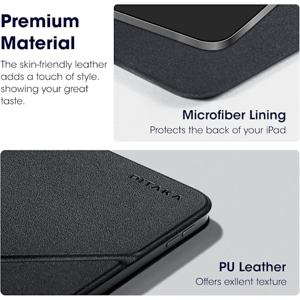 iPad Air 11 tommer deksel (2024), Kompatibel med iPad Air m4, Magnetisk deksel for stående/liggende modus med pennholder, 4 ståvinkler. svart black 2024 iPad Air 11