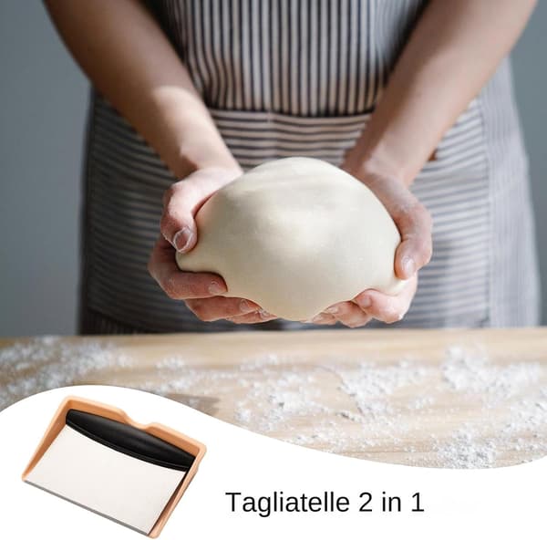 Degskrapa i rostfritt stål Pizzaskärare Matberedare med förvaring