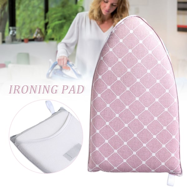 Mini Strykebrett Ermepute Bærbar Lite Strykebord Stativ Stryketilbehør Pink Grid