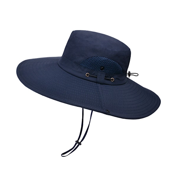 Solhatt Anti-UV UPF 50+ Utomhus Fiskehatt Bred Brim Fiske (Marinblå){ee} C