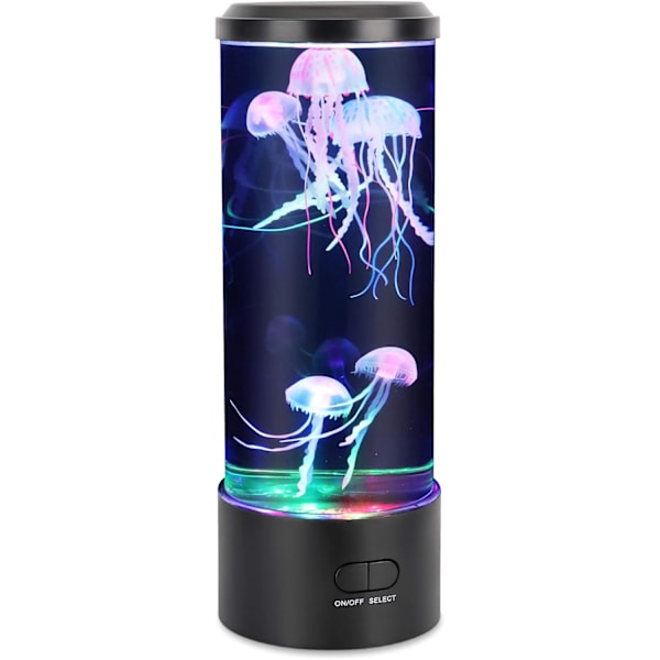 Manetlampe, Manet Lava Lampe Akvarium Manetlampe LED-lys 7 farger med USB for barnerom Julegave Bursdagsgave