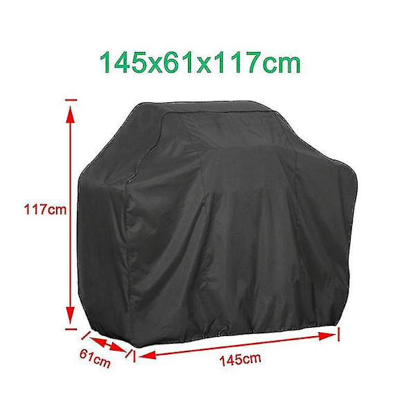 Grilltrekk for BBQ Grilltrekk Vanntett Beskyttelse 145 X 61 X 117 Cm Svart