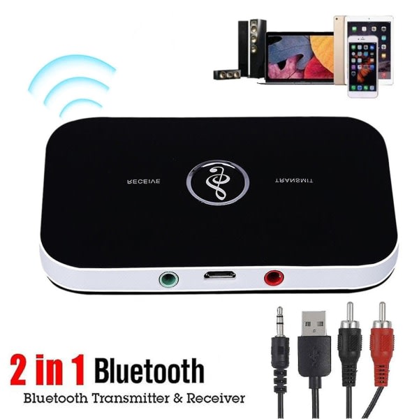 2 i 1 trådlös Bluetooth 5.0-mottagare Hemma-TV Stereo Audio Adapter för PC Bärbar telefon Junmai