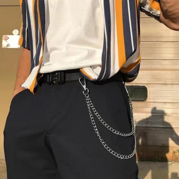 Metallic Punk Chains Fashion Trousers Chains Layered Chain