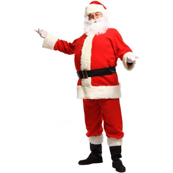 9-delars Jultomtedräkt Jultomtedräkt För Män Kvinnor Vuxen Vuxen Jultomtedräkt För Julfest Julaftonsdräkt XXL