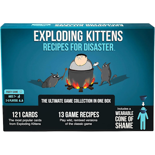 Exploding Kittens Recipe for Disaster Deluxe Spil Sæt af -A Russian Roulette Kortspil