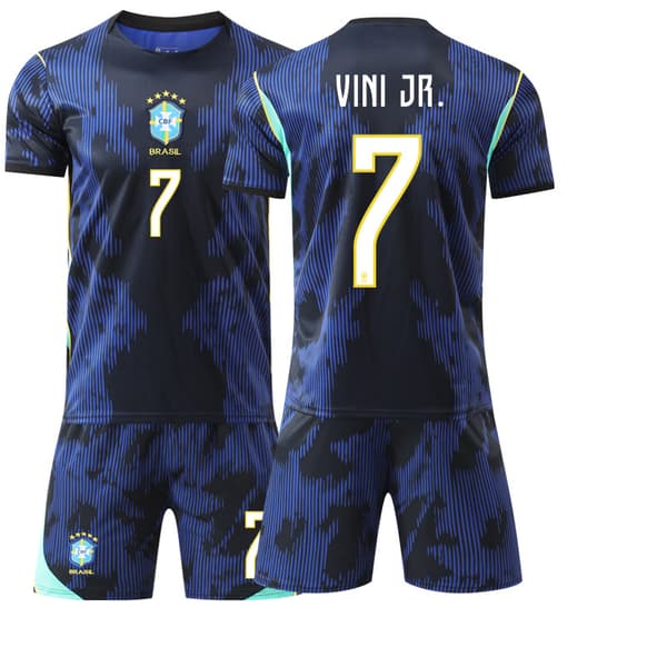 Brasil bortedrakt for herre VM-landslagstrøye nummer 10 Neymar 7 Vinicius No size, with socks + protective #20