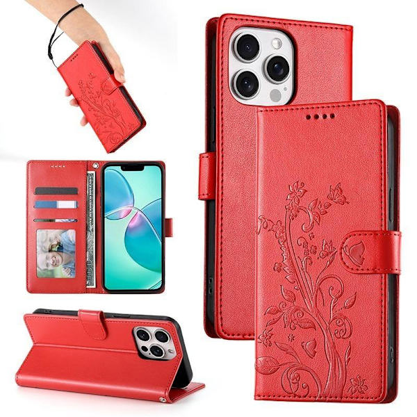 (For iPhone 12/12 Pro) Shockproof Phone Case with Multifunction Röd